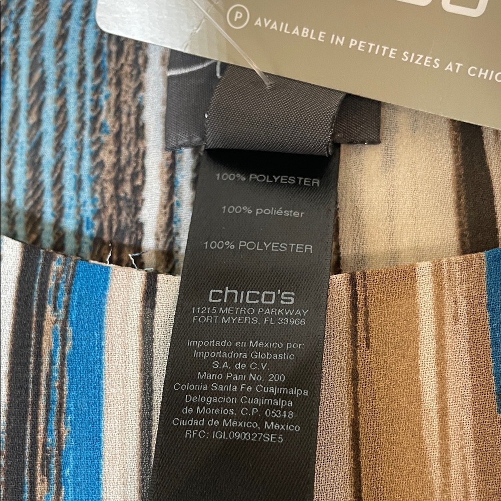 Travelers Collection by Chico’s Striped Woven Asymmetrical Blouse. M. NWT. - Picture 4 of 10